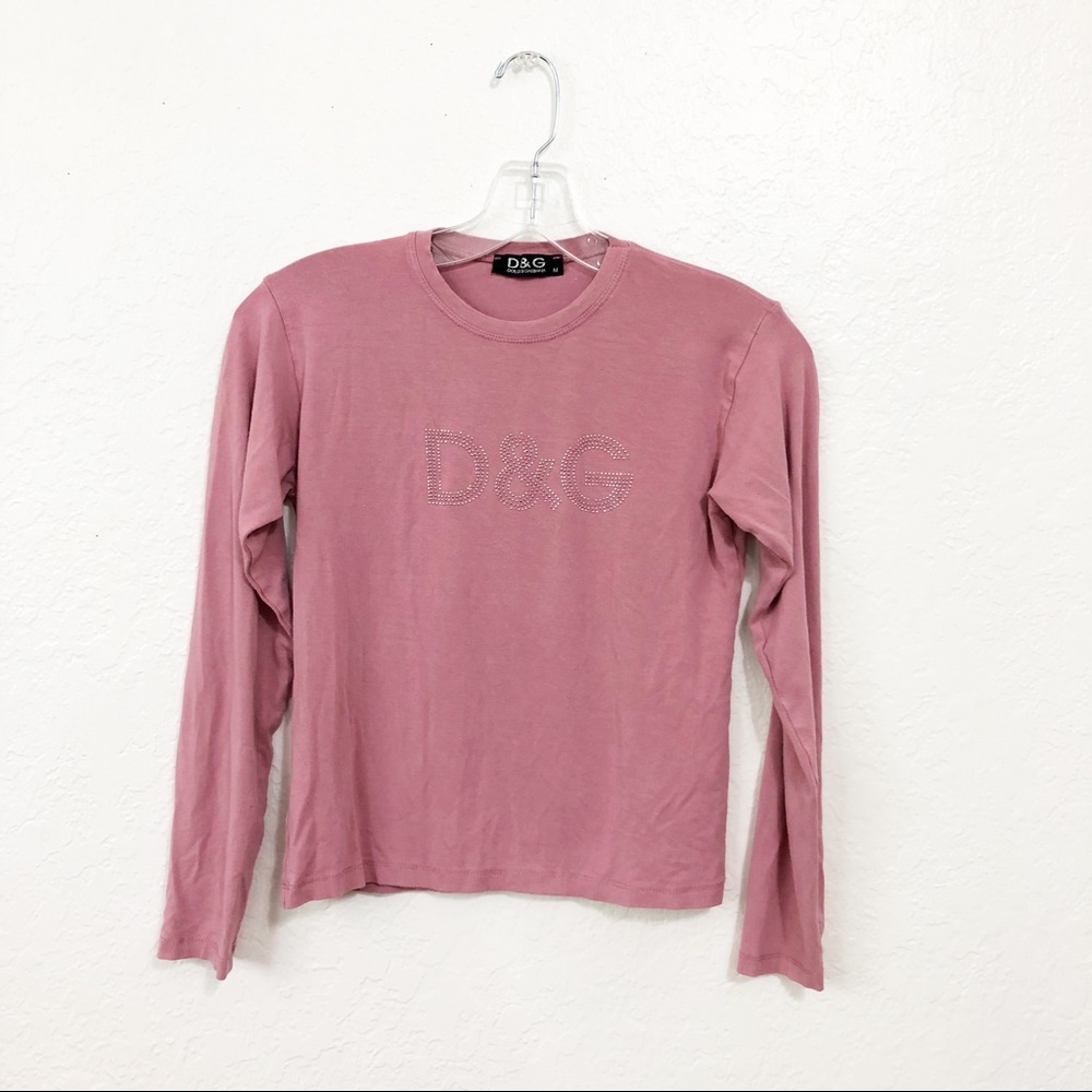 Dolce and Gabbana d&g Pink Long Sleeve Stretchy Top